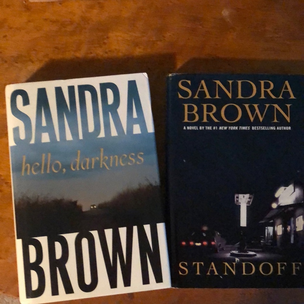 Sandra Brown hardcover books hello, darkness & Standoff